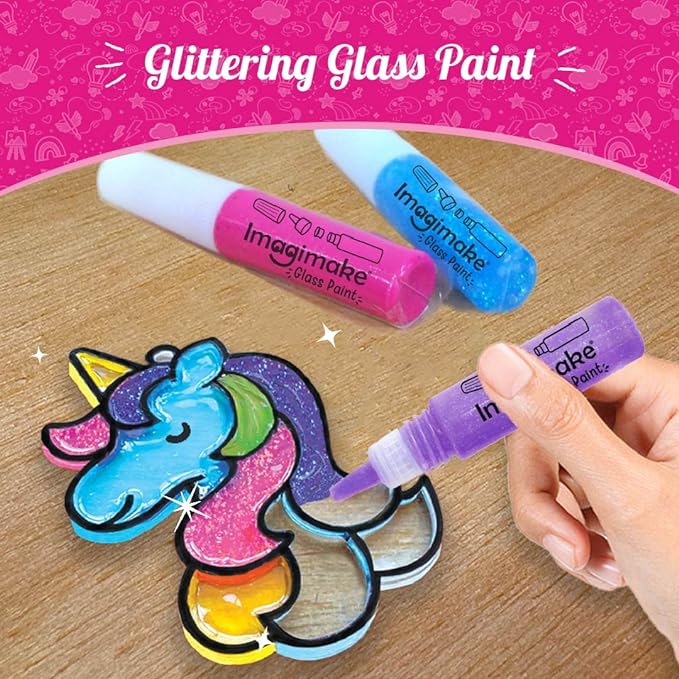 Imagimake Window Art Princess | Unicorn & Mermaid Suncather Kit | 16 Pieces Glass Painting Set | Kids Activities Ages 5-8 | DIY Craft Kit | Birthday Gifts for Girls Ages 5,6,7,8,9,10,12 Years Old