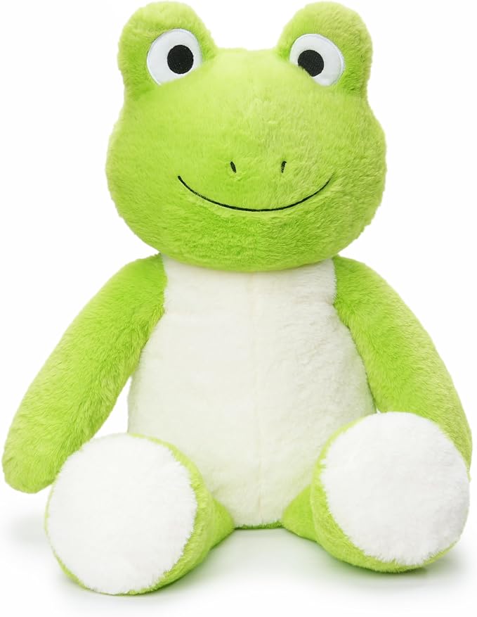 WEIGEDU Dressable Stuffed Animal Fits 3-6M Toddler Clothes, 24.8" Large Plush Toy with Long Limbs for Pretend Play, Soft Huggable Companion - Frog