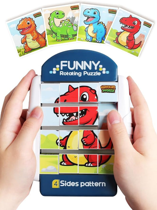 16-Piece Rotating Puzzles for Kids 4-6, Toddlers Puzzles 2-4, Road Trip, Airplane Activities Game, Travel Toys - Brain Teaser, Fine Motor Skills, Birthday Gifts Boys & Girls