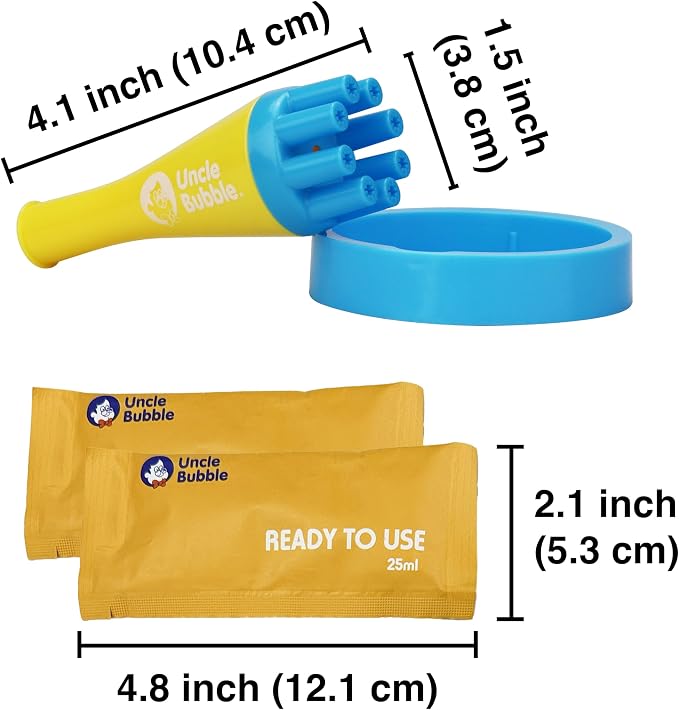 Uncle Bubble Blower for Kids and Toddlers, Mini Bubble Blower Makes Thousands of Bubbles Ease, Plastic Reduction Version