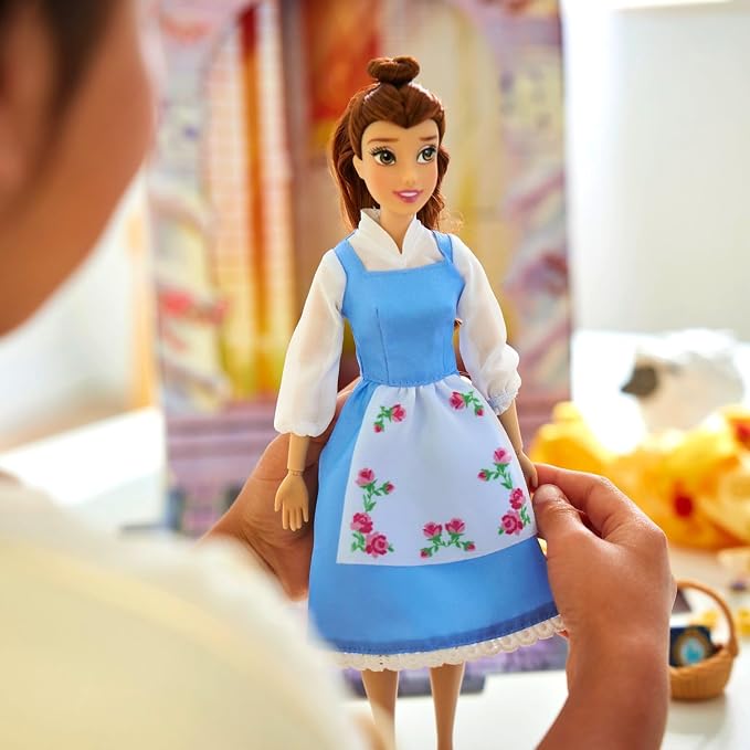 Disney Store Official Belle Story Doll - 11 Inches - Includes Coloring Book and Additional Dress, Princess Doll in Classic Outfit, Disney Princess Toys