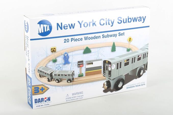 Daron NYC MTA 20Piece Wooden Subway Set
