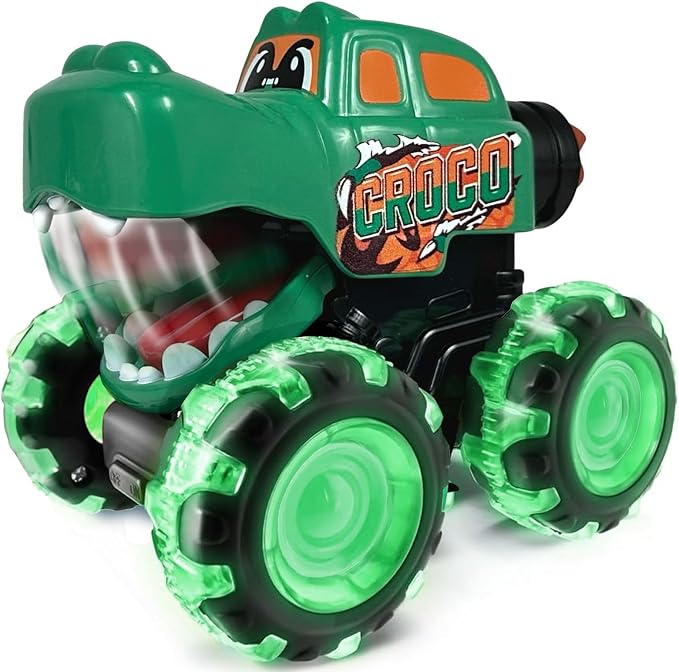 stargo - Croc Monster Truck Toy - Light Up Chomping Pull Back Truck - Press and Go Cars for Easter Basket Stuffers, Boy Birthday Gifts, Toys for Toddlers, Kids Ages 3-5 4-6 5-7 4-8