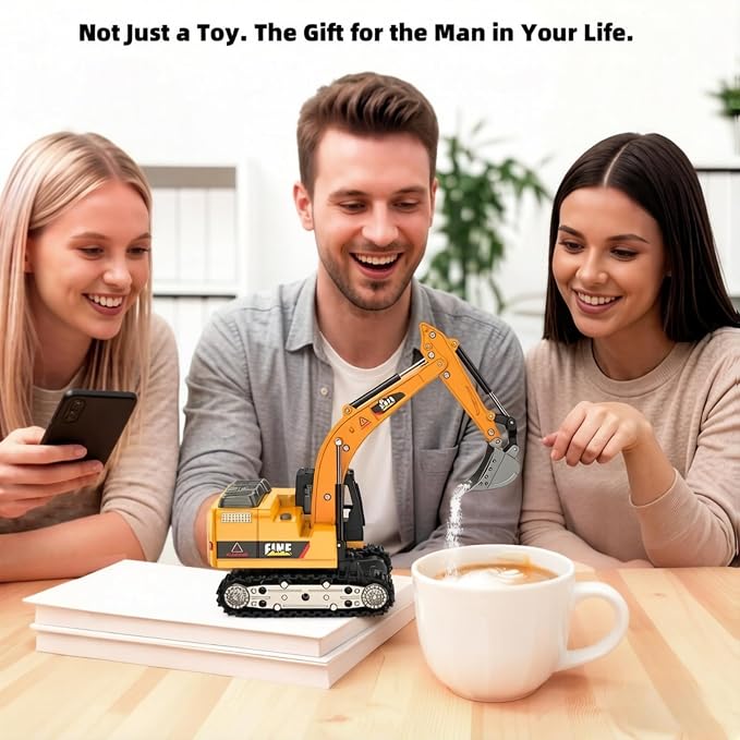 Remote Control Excavator Toy,1:64 mini RC Construction Vehicle Toys, STEM Tools for Learning Programming for Boys 3 4 5 6 7 8-12 Year Old Kids Christmas Birthday Gift (mini Excavator)