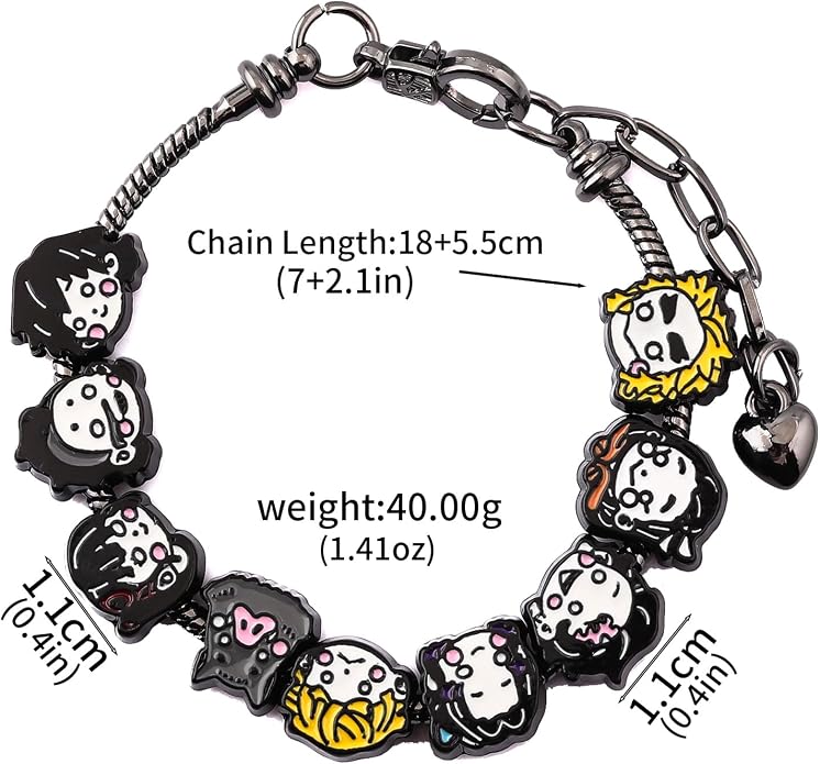 SONGCHANGJEWELRY Anime Figure Tanjiro Charm Bracelet - Tanjiro Nezuko Zenitsu Inosuke Figure Bracelet - Gifts