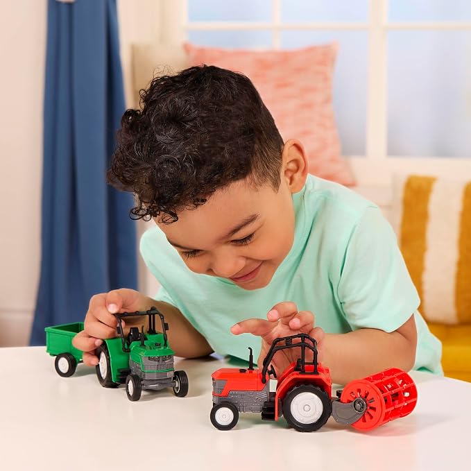 Driven by Battat – 7-Inch Tractor Toy with Lights & Sounds, Movable Parts, Farm Vehicle for Boys & Girls, Durable Design, Realistic Details, Gift 3+ Years Toy for Kids