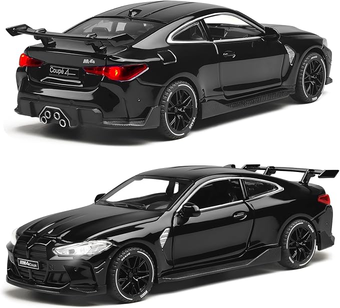 Toy Cars 1:32 Diecast Model Cars, with Light, Sound and Pull-Back Function, Zinc Alloy Car Models for Kids Who Love Automotive Mechanics & Collecting Exotic Sports Cars (Black)
