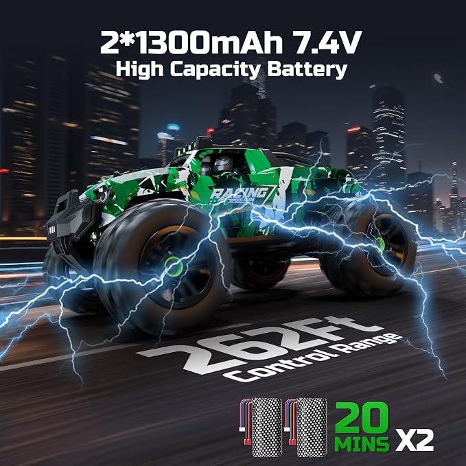36KMH 1:18 Remote Control Car RC Cars Truck for Adults Boys Age 8-12 Kids, All Terrain 4X4 High Speed Fast Off-Road Electric Vehicle,Full Proportional Synchronous Control System 2.4GHz