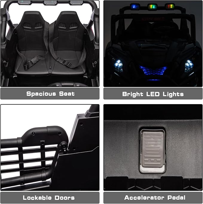 4WD UTV 24V Ride On Toys for Big Kids Ride On 2 Seater Ride On Toys Kids | 2 Seater Ride On Car for Kids Side-by-Side UTV Electric Cars for Kids Electric Ride Car Ride On Toys for Kids 4-8