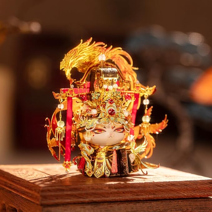 MU 3D Metal Puzzles for Adult Building Miyue Empress Dowager Kitten Kitty, Cat Themed Metal Models Kits Miniature Build, Assembling DIY Sets Hobby Birthday New Year Gifts Home Desk Office Decor