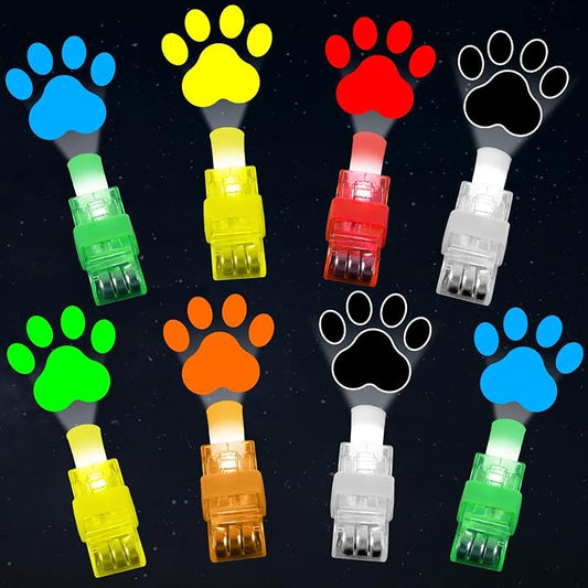 CHUNNIN 36 PCS Paw Birthday Party Favors Dog LED Light Up Finger Lights Glow in the Dark Party Bulk for Christmas Goodie Treat Bags Stuffers Puppy Theme Birthday Supplies