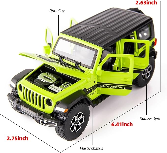 WAKAKAC Compatible for Toy Car 1/32 Die-cast Pull Back Model Car with Sound and Light, Toy Vehicle Cars for Kids Boys Girls Toddler Christmas Birthday Gift Green
