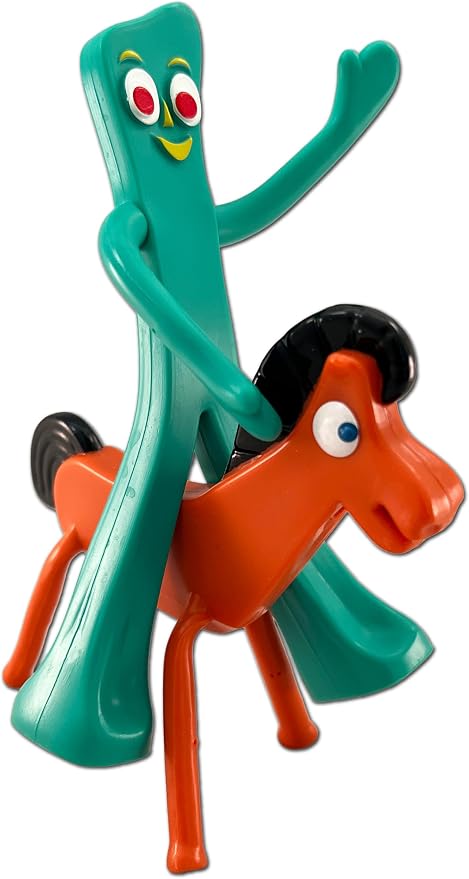 NJ Croce Gumby & Pokey 6" Bendable & Posable Figure Pair Fun Retro Toy for All Ages 3 and Up