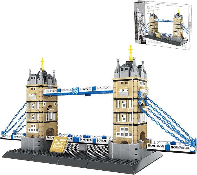 Tower Bridge Building Block Set 969 Pcs London Architecture Building Set for Adults & Teens Historic UK Landmark Model Kit Home Office Desk Decor Display Gift