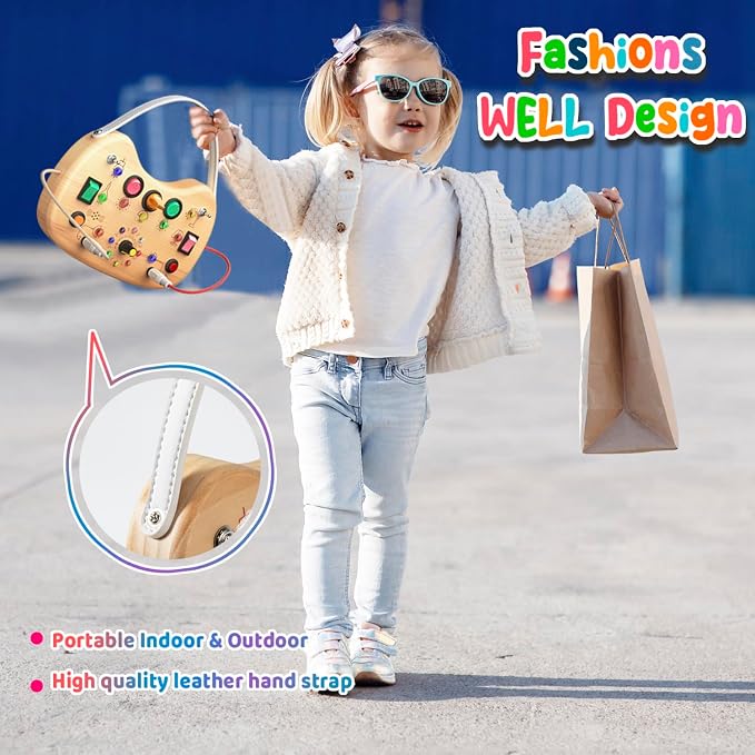 Montessori Busy Board LED Light Switches,Toddler Toys for 1 2 3 Years Old