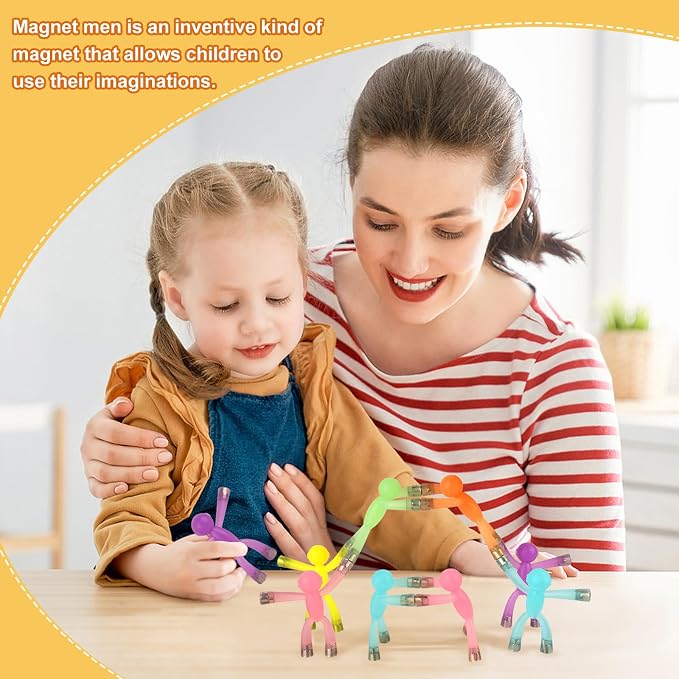 Laleay 12pcs Magnetic People for Refrigerator, Fridge Magnets for Adults Kids Gifts, Magnetic Men for Teens Gifts, Kids Sensory Toys