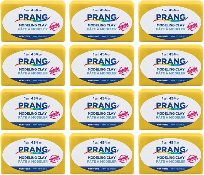 Prang Modeling Clay, Yellow, 1 lb. Block, Case of 12 Blocks, 192 oz. Total | Pliable, Non-Hardening, Non-Staining, Easy Clean-Up, Perfect for Preschool and Elementary Aged Children