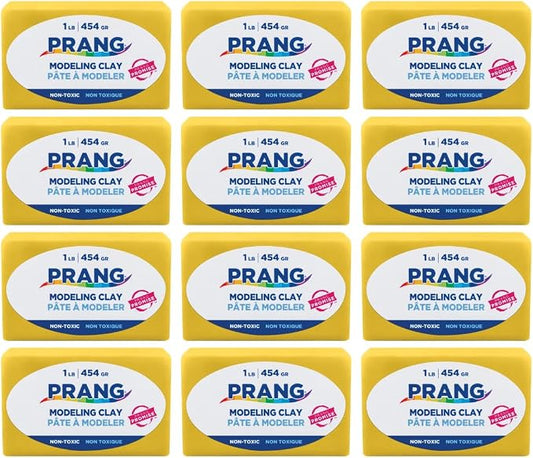 Prang Modeling Clay, Yellow, 1 lb. Block, Case of 12 Blocks, 192 oz. Total | Pliable, Non-Hardening, Non-Staining, Easy Clean-Up, Perfect for Preschool and Elementary Aged Children