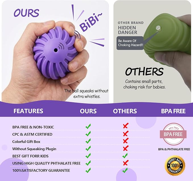 Baby Sensory Balls for 6-12 Months, 6PCS Textured Infant Toys | Easy Grasp Ball Set, Soft Teething Toys Baby Development, Fine Motor Skills, Bright Color, Early Learning Gift