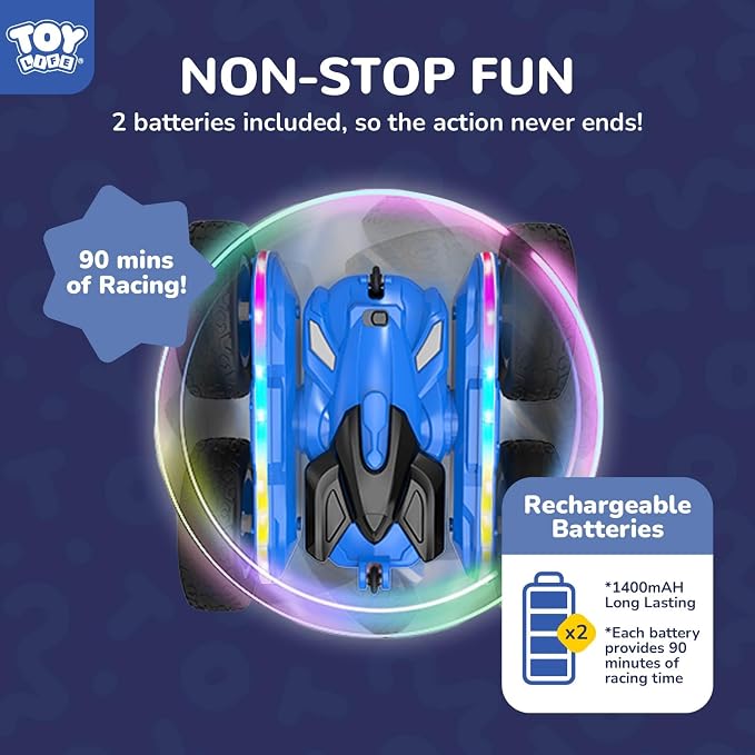 TOY Life Kids Stunt Remote Control Car 2.4G HZ Remote Control Cars RC Stunt Car Remote Control Toys for Boy & Girl RC Stunt Car Double Sided 360° Rotating Cars Birthday for Kids