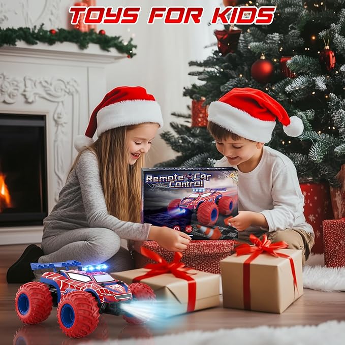 EpochAir 1:18 Remote Control Car - 20km/h 2.4GHz All Terrain Off-Road Monster Truck with Bodylights&Headlights &Headlamps, Rechargeable Toy Car Gift for 3 4 5 6 7 8 9 10-12 Year Old Boys Girls Kids