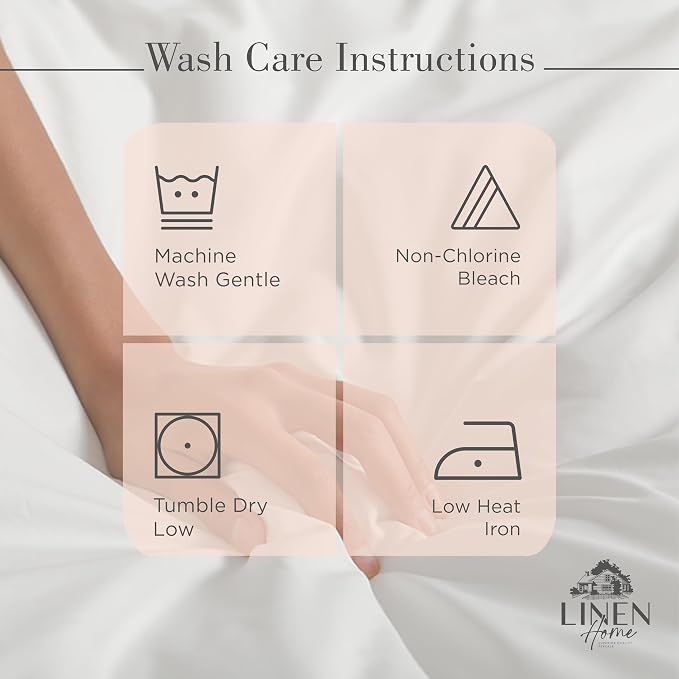 Linen Home 100% Cotton Percale Sheets King Size, Tropical Peach, Deep Pocket, 4 Pieces Set- 1 Flat, 1 Fitted and 2 Pillowcases, Crisp Cool and Long Staple Strong Bed Linen