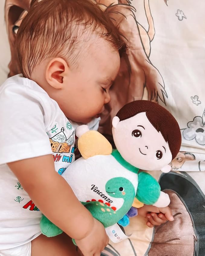 OUOZZZ 10" Soft Baby Boy Doll Set, Baby Doll Accessories Pretend Playset for Social Emotional Learning, 2 Year Olds Boy Birthday Gift