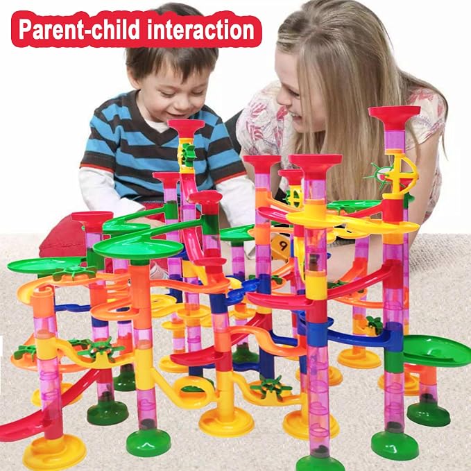 232 PCS Marble Toy Premium Set,STEM Educational Building Block Toy,Marble Track Race Set with 45 Marbles for Boys & Girls,Construction Building Blocks Toys for Kids