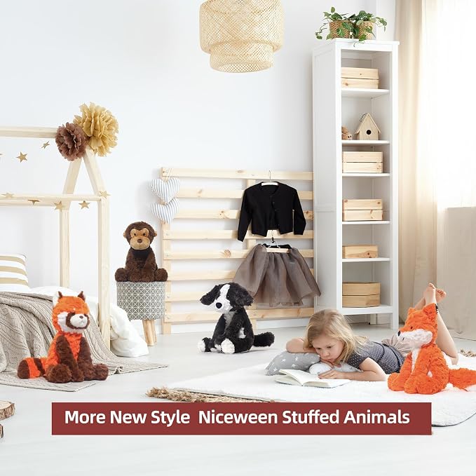 Dog Stuffed Animals Douglas Border Collie Dog Plush Toy 9.4-Inch Soft and Premium Puppy Plush Toy Gift for for Babies Children Adults,Black and White,Companionship