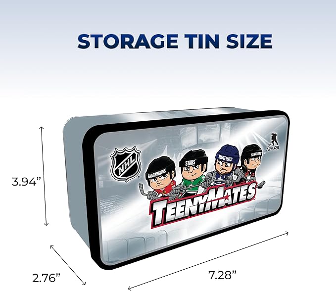 TeenyMates NHL Hockey Action Figures Gift Set, 2026 Licensed Collector’s Tin and 3 TeenyMates Packs (6 Figures Total)