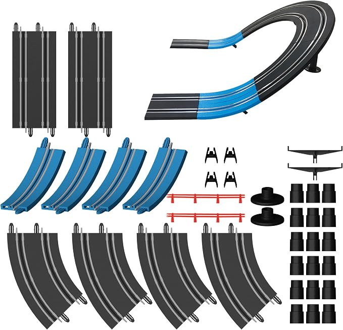 AGM MASTECH Extension Set #3-38 Piece Track Expansion Accessory Pack(Fly-Over Slope) - for Use with AGM MASETCH 1:64 Slot Car Racetrack Systems, MR-P03