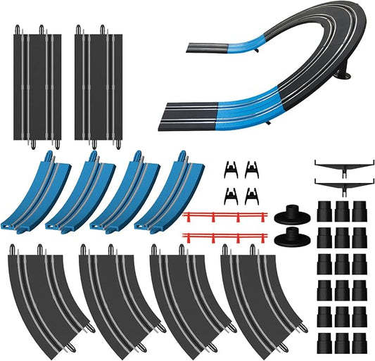 AGM MASTECH Extension Set #3-38 Piece Track Expansion Accessory Pack(Fly-Over Slope) - for Use with AGM MASETCH 1:64 Slot Car Racetrack Systems, MR-P03