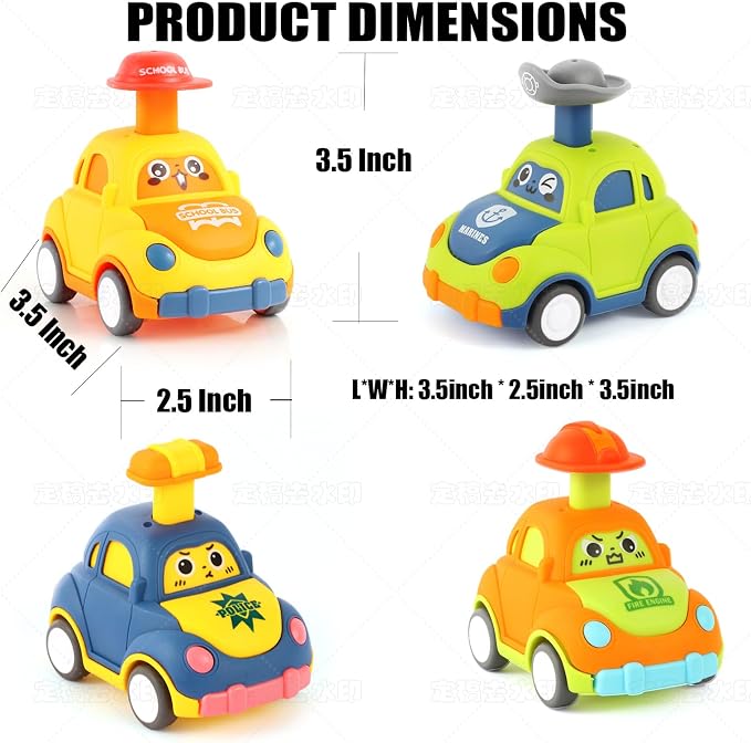 Car Toys for Toddlers 1-3 Year Old Boy Birthday Gift for Boys Girls 1-3 Pull Back City Vehicle Toys Goodie Bags Stuffers Party Favors for Kids