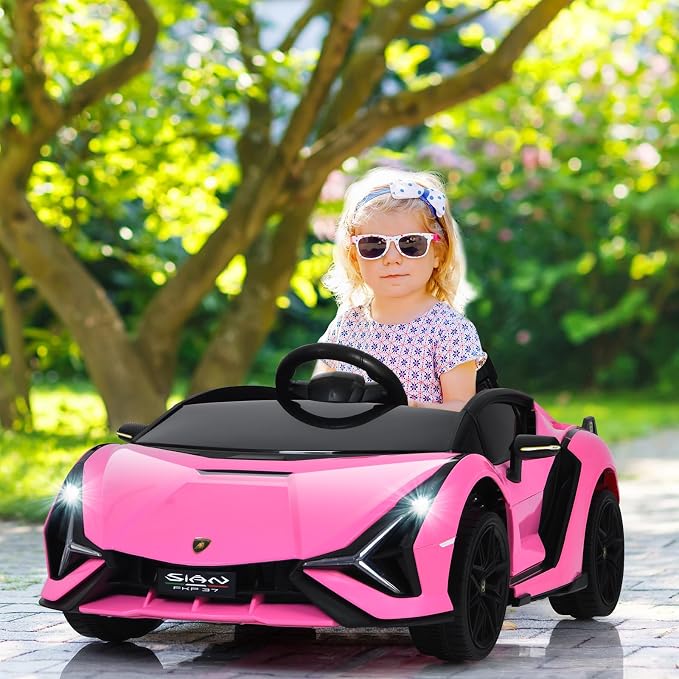 OLAKIDS Licensed Lamborghini SIAN 12V Kids Ride on Car, Toddler Electric Vehicle with Remote Control 2 Speeds Wheels Suspension, Battery Powered Toy with Music Bluetooth USB
