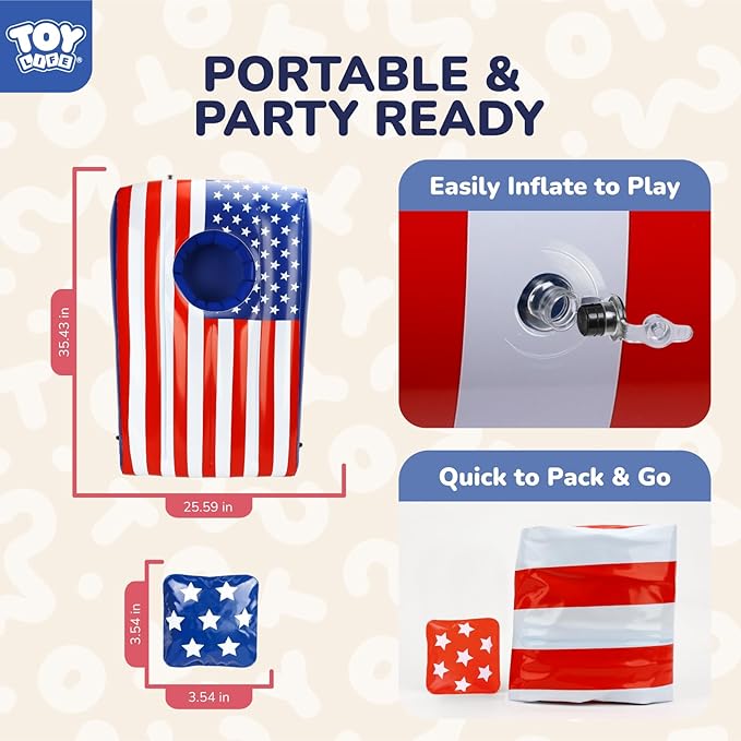 TOY Life 2 Sets Inflatable Pool Games Toys, Pool Cornhole Game Floating Toys for Adults Family, Water Games for Adults, Bean Bag Toss Game for Swimming Pools