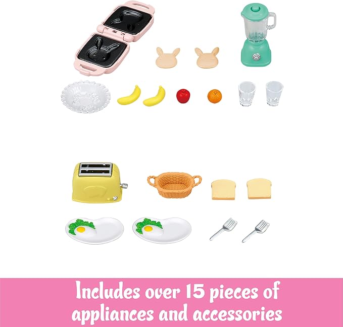 Calico Critters - Breakfast Playset - Dollhouse Furniture & Accessories – Kids Pretend Play Toy, Miniature Dollhouse Food & Accessories Set, Ages 3+
