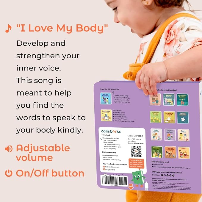 Cali’s Books Nursery Rhyme Sound Book for Toddlers – Interactive Musical Book (I Love My Body)