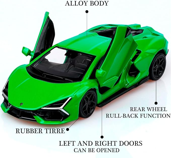TOKAXI 1/36 Scale Lamborghini Revuelto Diecast Cars Models,Pull Back Vehicles Lamborghini Toy Cars,Cars Gifts for Boys Girls Green