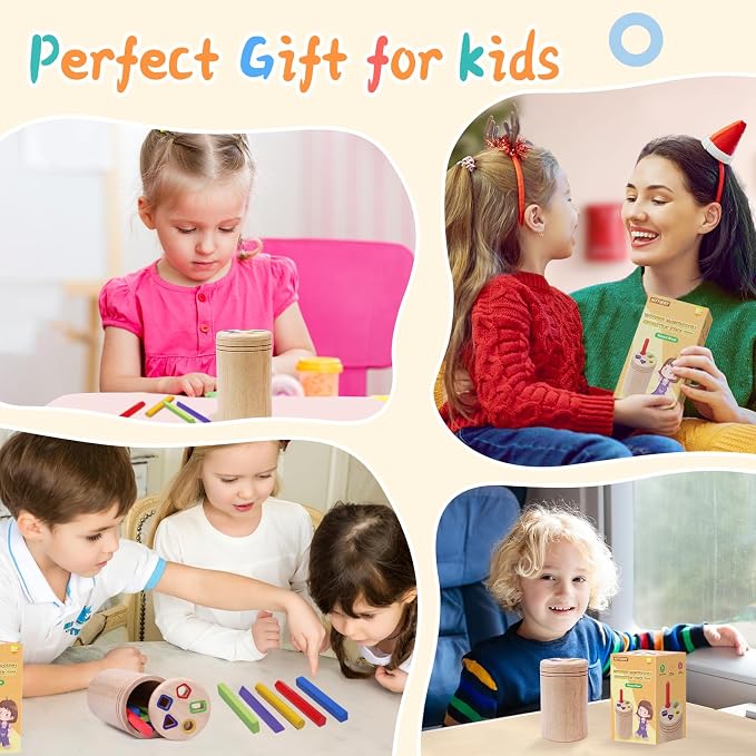 Montessori Wooden Stick Color Sorting Toys for 3 Year Old,Preschool Learning Activities Educational Fine Motor Matching Game,Birthday Gifts for Boys Girls