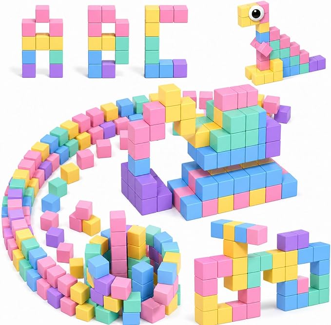Annexfun 56 PCS Magnetic Blocks - Toddler Girl Toys,Magnetic Cubes Building Blocks,STEM Sensory Autism Toys for Kids Ages 3+ Boys & Girls Birthday Gifts - Classroom Must Haves for Kids