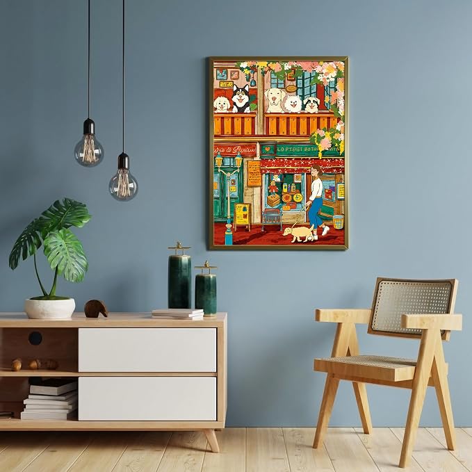 Puzzles for Adults 1000 Pieces, Jigsaw Puzzle for Adults, Fun Challenging Puzzle, Cozy Coffee Shop Puzzles Game, Interlock Perfectly No Dust, Gifts for Easter Mother’s Day