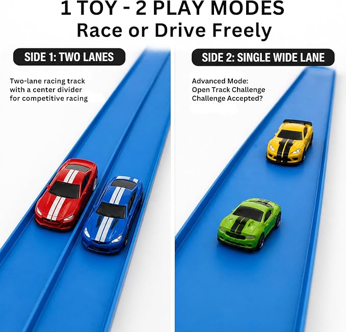 Flexible Race Track for Kids – 4.5M Bendable Dual Lane System, Portable Car Track with Suction Base, Foldable Roll-Up Design for Interactive Play Ages 4–9 (No Cars Included)
