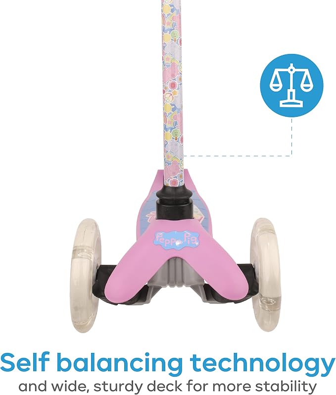 Kick Scooter for Kids, 3 Wheel Self Balancing, Light Up LED Wheels