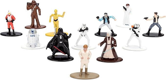 Jada Star Wars Nano Metalfigs 12-Pack – Series 1 Toys | 1.65” Die-Cast Mini Figures Featuring Luke Skywalker, Darth Vader, Princess Leia, and More