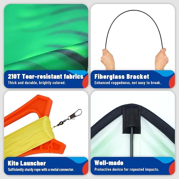 SGftre Complete Kite with Handle, Line & Accessories,Easy to Fly for Kids & Adults, Perfect for Beach, Park, Family Outdoor Activities