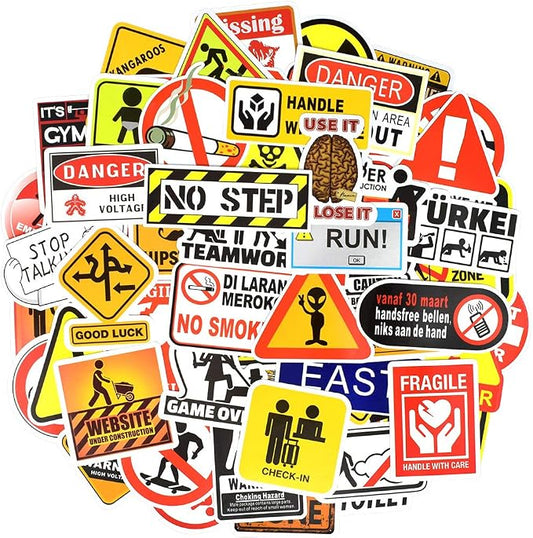 QTL Warning Stickers for Adults, Funny Party Supplies, Waterproof Vinyl Stickers for Water Bottles, Laptop, 100Pcs