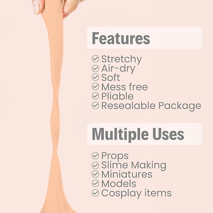 BOHS Peach Modeling Foam Clay - 1.1 Lbs, Squishy,Soft, Air Dry -for Flower Mirror,Cosplay,Fake Bake, Slime Supplies-500g