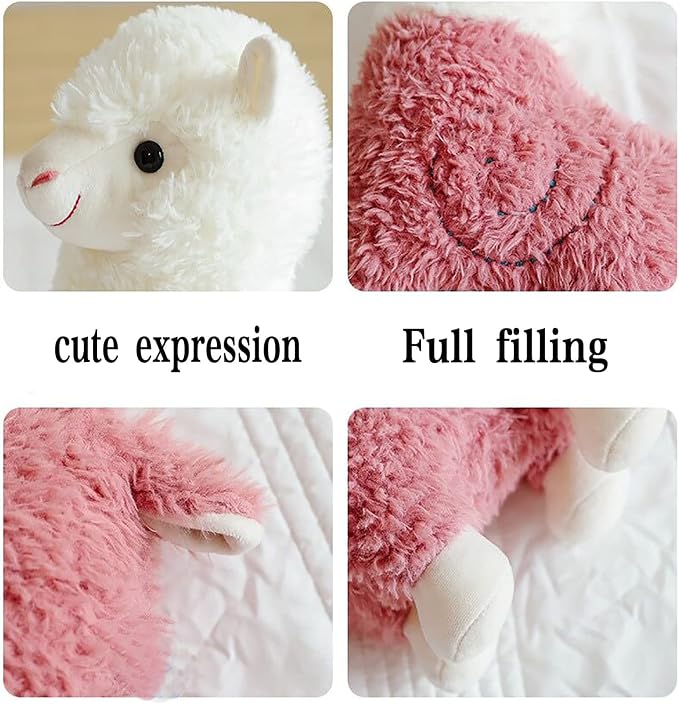 YUKOUQIAN Llama Stuffed Animal Cute Llama Plush Alpaca Toy 9.8 inch for Girls Boys 2 Pieces(Alpaca)
