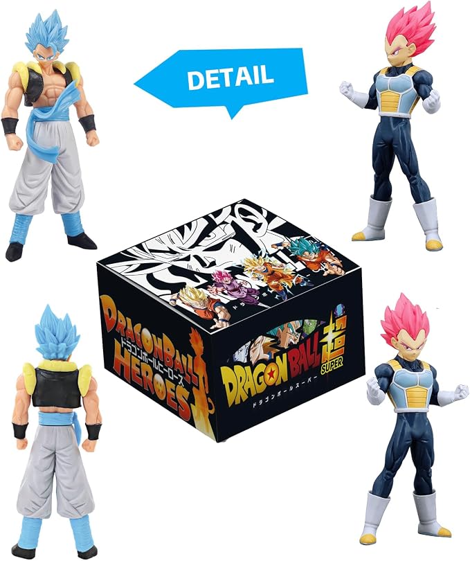 Anime Super Hero Action Figures Set, Collectible Warrior Figurines, 7.8Inch Energy Style Character Models for Display, Party Favors & Gift Collection (6PCS)