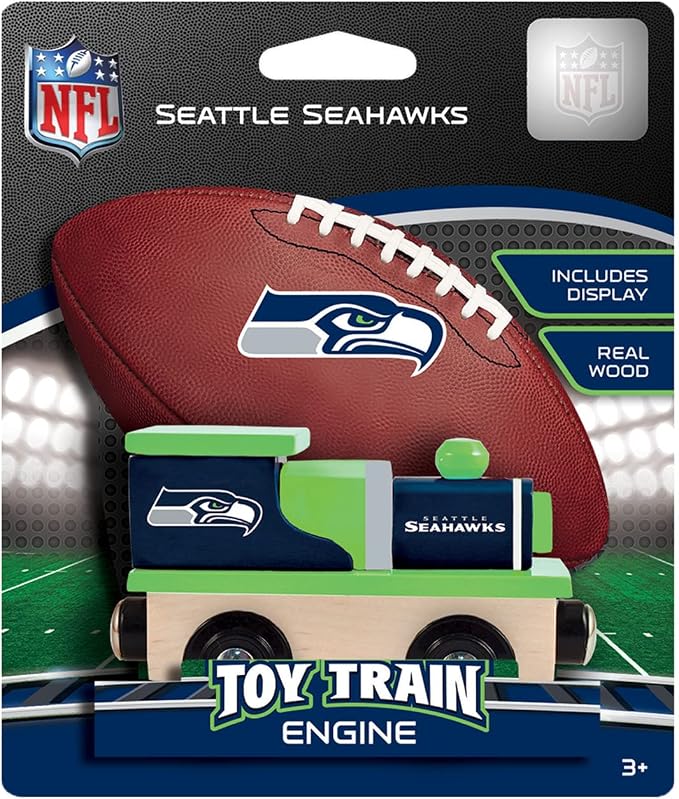 MasterPieces NFL Seattle Seahawks Real Wood Toy Train, For Ages 3+